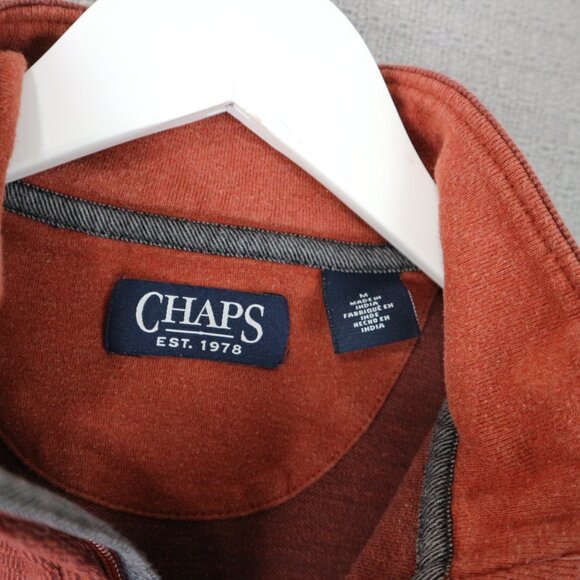 Chaps Quarter Zip Ralph Lauren Mens Orange Medium - Picture 4 of 7